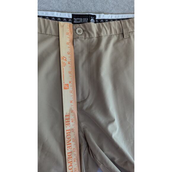 Tattoo Golf‎ Men Shorts Size 40 Performance Chino Preppy 10" Inseam Beige - Picture 7 of 9